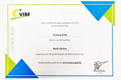 Ecomat is erkende bouwpartner van Vibe